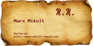 Marx Mikolt névjegykártya